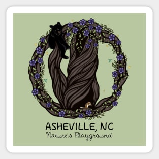 Nature's Playground Asheville, NC - Colored LeafBG 05 Sticker